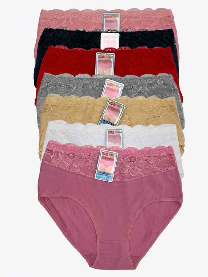 6X Majtki bawełniana koronkowa