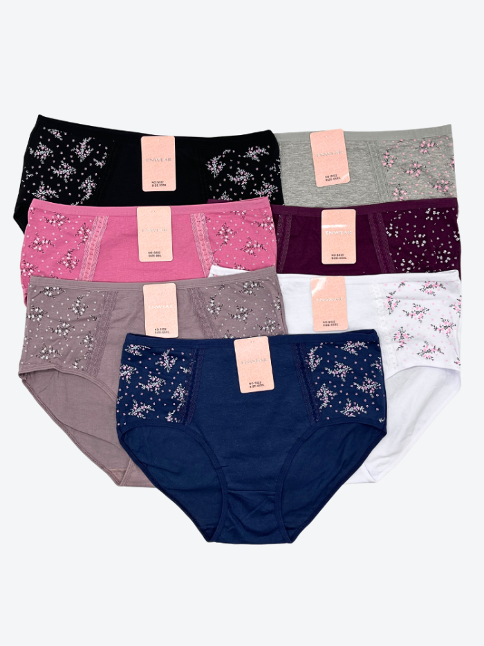 6X bawełnianych majtek damskich z drukami