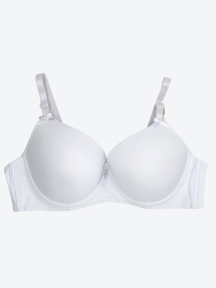 Gładki Biustonosz usztywniany klasyczny z kokardą rozmiar D