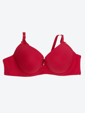 Gładki Biustonosz usztywniany klasyczny z kokardą rozmiar D