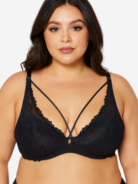 Usztywniany Biustonosz koronkowy z paskami rozmiar D