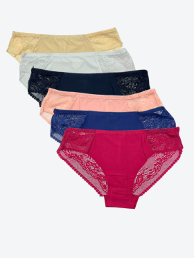 6X bezszwowe figi damskie laserowo cięte z koronką