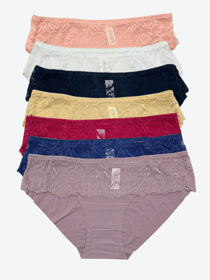 6X figi damskie z koronką bezszwowe laserowo cięte